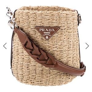 Prada Brown Woven Shoulder Bag